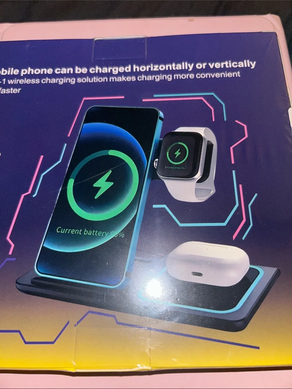 Foldable 3-in-1 Wireless Charging Stand - White